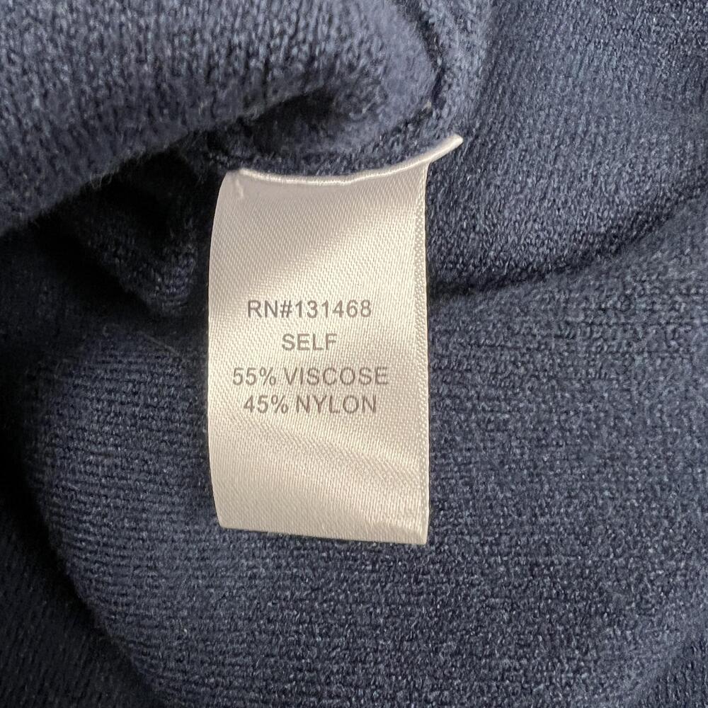 AVARA Sweater Womens M Blue V Neck Pullover Puff 3/4 Sleeve Relaxed Preppy - Picture 12 of 15